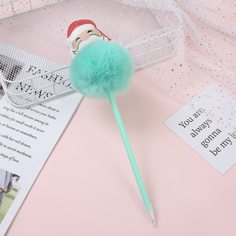 Wholesale Christmas Plastic Plush Cartoon Ballpoint Pen